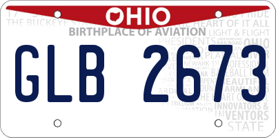 OH license plate GLB2673