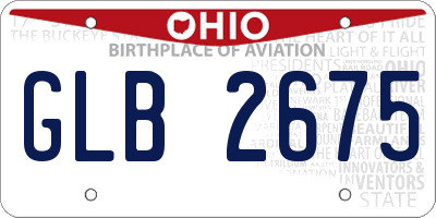 OH license plate GLB2675