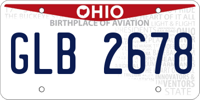 OH license plate GLB2678