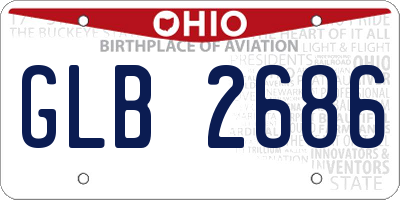 OH license plate GLB2686