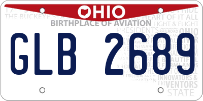 OH license plate GLB2689