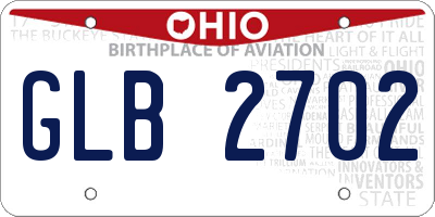 OH license plate GLB2702