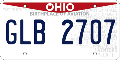 OH license plate GLB2707