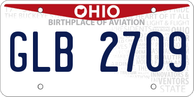 OH license plate GLB2709