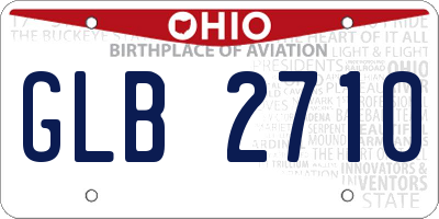 OH license plate GLB2710