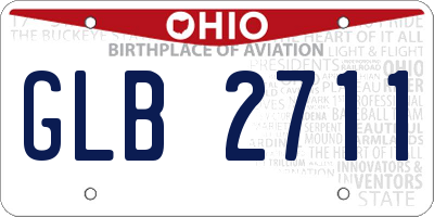 OH license plate GLB2711