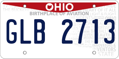 OH license plate GLB2713