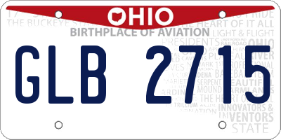 OH license plate GLB2715