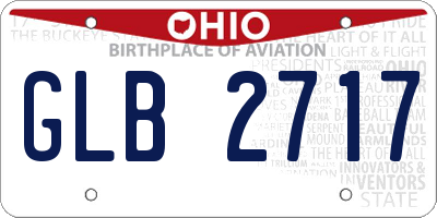 OH license plate GLB2717