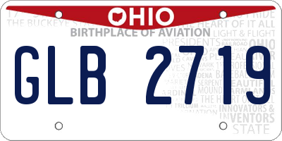 OH license plate GLB2719