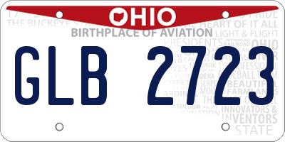 OH license plate GLB2723