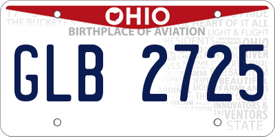 OH license plate GLB2725