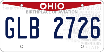 OH license plate GLB2726