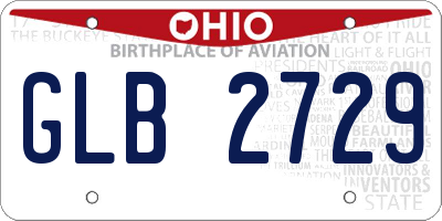 OH license plate GLB2729