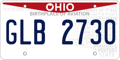 OH license plate GLB2730