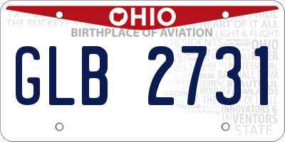 OH license plate GLB2731