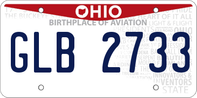 OH license plate GLB2733