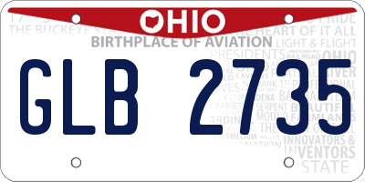 OH license plate GLB2735
