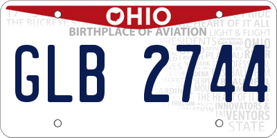 OH license plate GLB2744