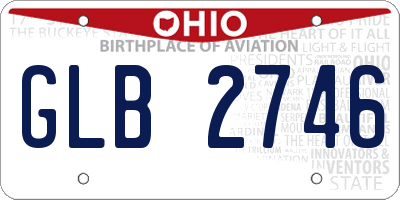 OH license plate GLB2746