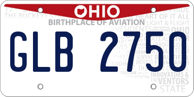 OH license plate GLB2750