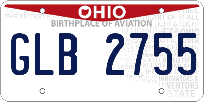 OH license plate GLB2755