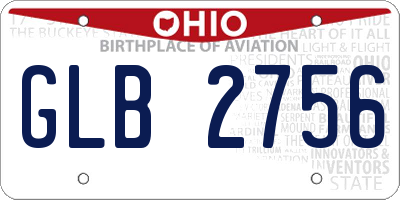 OH license plate GLB2756