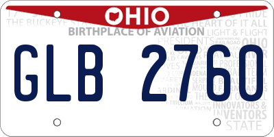 OH license plate GLB2760