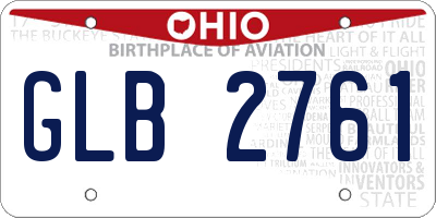 OH license plate GLB2761