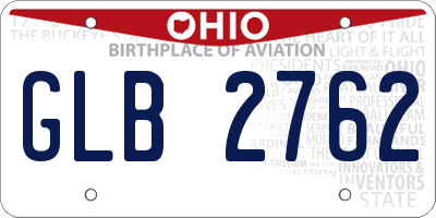 OH license plate GLB2762