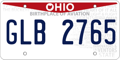OH license plate GLB2765