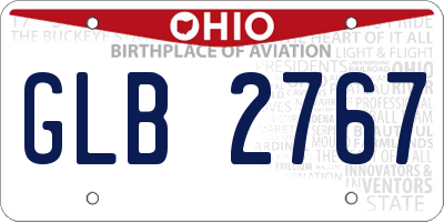 OH license plate GLB2767