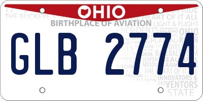 OH license plate GLB2774