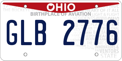OH license plate GLB2776