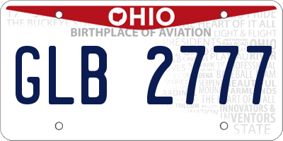 OH license plate GLB2777