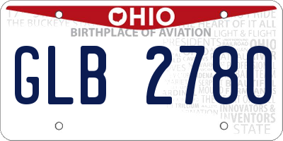 OH license plate GLB2780