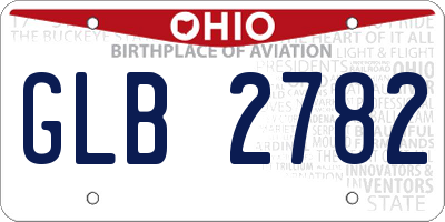 OH license plate GLB2782