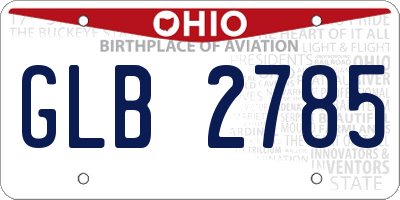 OH license plate GLB2785