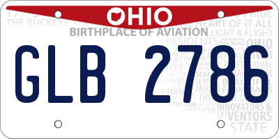 OH license plate GLB2786