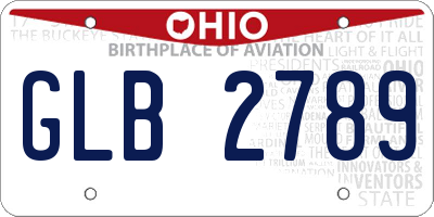 OH license plate GLB2789