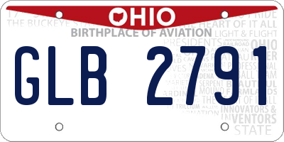 OH license plate GLB2791