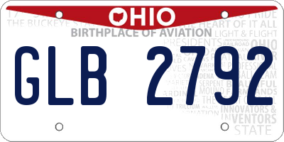 OH license plate GLB2792