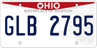 OH license plate GLB2795