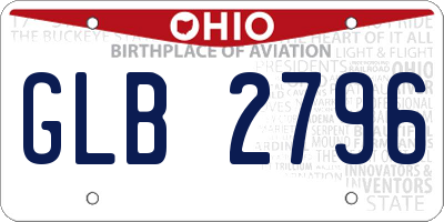 OH license plate GLB2796