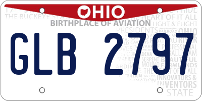 OH license plate GLB2797