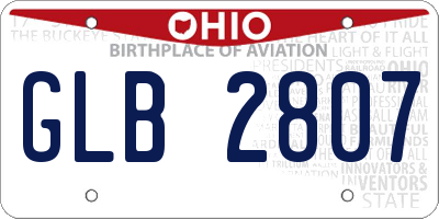 OH license plate GLB2807