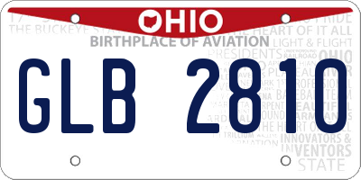 OH license plate GLB2810