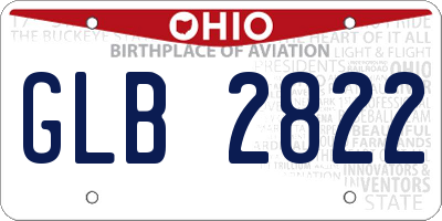 OH license plate GLB2822