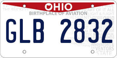 OH license plate GLB2832
