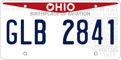 OH license plate GLB2841